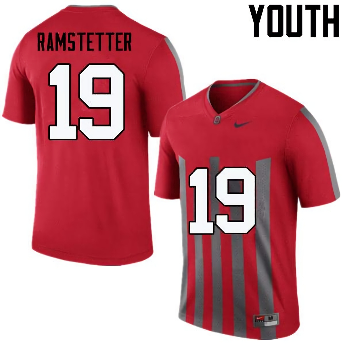Joe Ramstetter Ohio State Buckeyes Youth NCAA #19 Nike Throwback Red College Stitched Football Jersey BDE4156LK